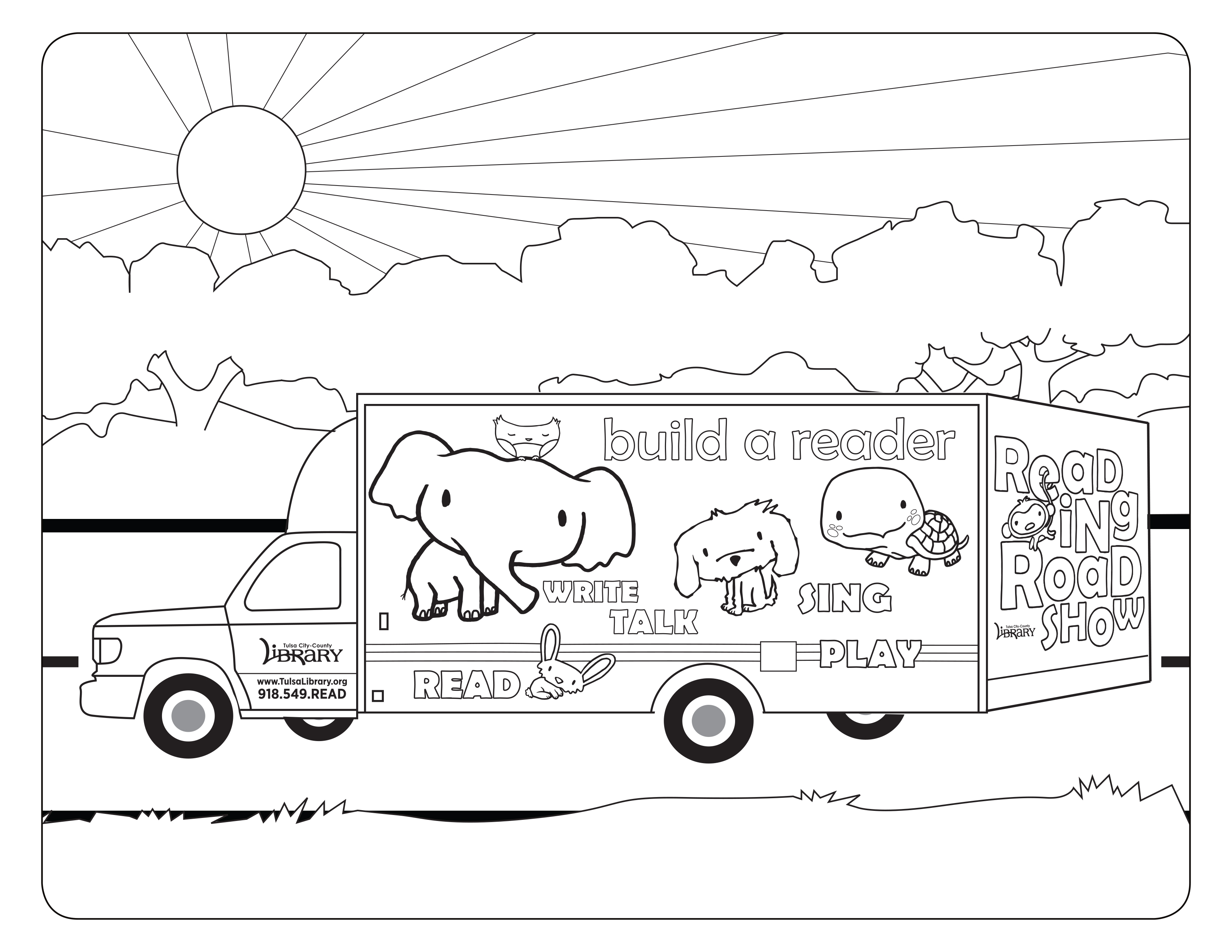 Reading Roadshow Coloring Sheet