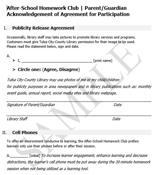 Parent Acknowledgement Form